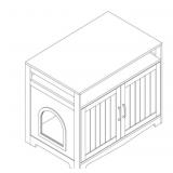Costway Wooden Cat Litter Enclosure in Gray