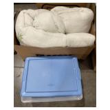 Mixed Lot of Bedding and Storage Containers
