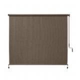 Mixed Size Outdoor Roller Shades in Chocolate x3