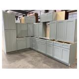 15 pc Silvercreek Fresh Sage Shaker 36" Kitchen