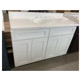 49" x 22" Vanity in White with Single Sink Top