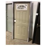 36" x 84" RH Steel Exterior Door in Light Brown