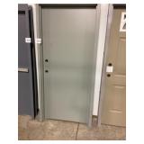 36" x 84" RH Steel Exterior Door in Gray