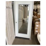 36" x 80" RH Steel FV Exterior Black Leaded Glass