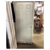 32" x 79" 6-Panel Steel Exterior Door in White