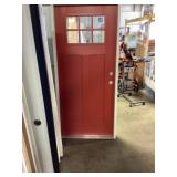 36" x 80" LH Fiberglass Exterior Door in Red