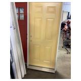36" x 80" RH Steel Exterior Door in Yellow Stain