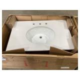 34" x 22" Single Sink Vanity Top in White