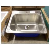 25" Drop-In Single Bowl Sink in Stainless Steel