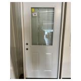 36" x 80" RH Steel HV Frosted Exterior Door