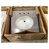 24.5" x 22" Single Sink Vanity Top in Gray