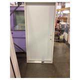 36" x 80" RH Steel Exterior Door in White