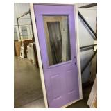 32" x 80" LH Steel 1/2 View Exterior Door-Purple
