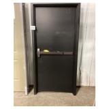36" x 80" RH Steel Exterior Door in Black