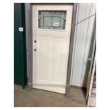 36" x 80" RH Fiberglass Exterior Door in White