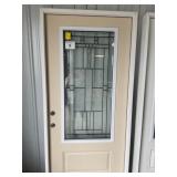 36" x 80" RH Fiberglass MV Deco Glass Ext. Door
