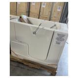 30" x 60" White Acrylic Walk in Shower - RH