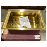 26" x 18" Undermount Single Bowl Sink in Gold