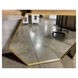 40"L Gold Trimmed Hexagonal Mirror