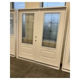 72" x 80" LH Fiberglass French Door w/ Deco Glass