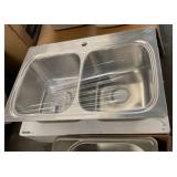 33" x 22" Stainless Double Bowl Sink