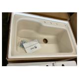 33" x 22" Ivory Dual Mount Single Bowl Sink