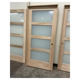 36" x 80" LH 4-Lite White Cedar Interior Door