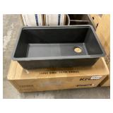 32" x 19" Black Composite Undermount Sink