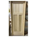 28" x 80" LH 3-Panel Poplar Interior Door