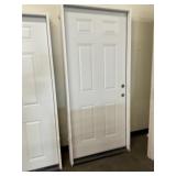 36" x 80" LH Steel 6-Panel Exterior Door