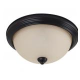 SeaGullï¿½ 3-Bulb Flush Mount in Bronze x 2