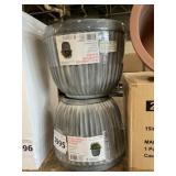 14.25" Grooved Composite Planter x2
