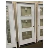 36" x 80" LH Steel 3-Lite Exterior Door