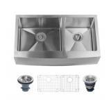 33" x 21" Double Bowl Farmhouse Kitchen Sink