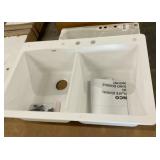 33" x 22" White Dual Mount Double Bowl Sink