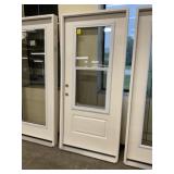 36" x 80" RH Fiberglass Mid-View Exterior Door