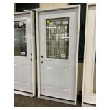 36" x 80" RH Steel HV Deco Glass Exterior Door