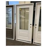 36" x 80" LH Fiberglass Mid-View Exterior Door