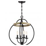 Quoizelï¿½ Sandgate 4-Bulb Pendant in Black x 3