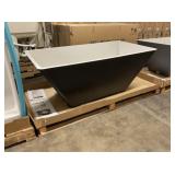 59" Acquabella Black Freestanding Bathtub