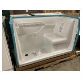 Left Hand Walk In Shower With Seat In White