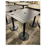 24"L x 31"W x 40-1/2"H Black High Top Patio Table