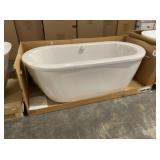 66" x 32" White Freestanding Soaking Tub
