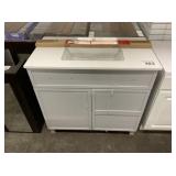 36" White Single Sink Vanity