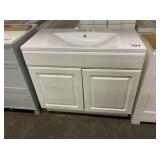 36" White Single Sink Vanity