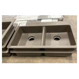 33" Brown Double-Bowl Composite Sink x2