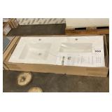 47-1/4" White Wall Mounted Counter Sink