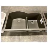 33" Double Bowl Composite Sink in Brown