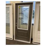 36" x 80" RH Fiberglass MV Deco Glass Ext. Door