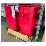 Red 28 Gallon Rubbermaid Bin